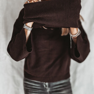 Detachable BROWN roll neck jumper *NEW*