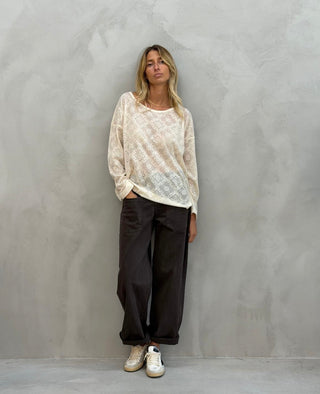 Vintage cream lace long sleeve top *NEW*