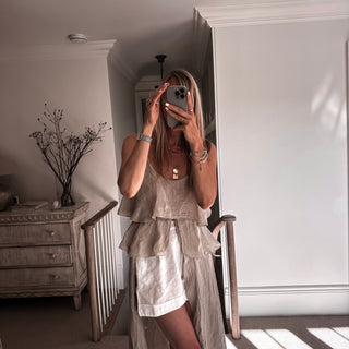 Livy long sand linen top *NEW*