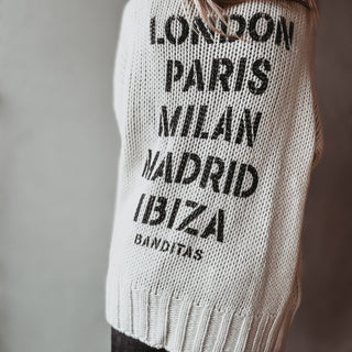 Cream / black Cities Cardigan *NEW*