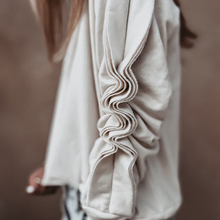 Vintage white ruffle sleeve sweatshirt *NEW*