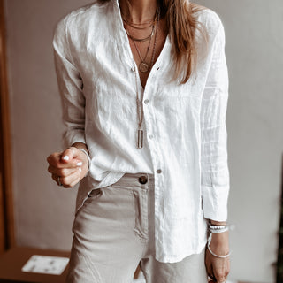 Madison linen white blouse *NEW*