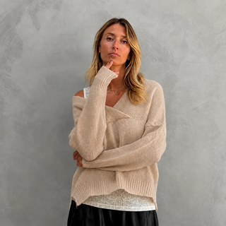 Beige Millie crossneck jumper *NEW*