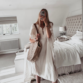 Altair Subtle stripe vintage white dress *NEW*
