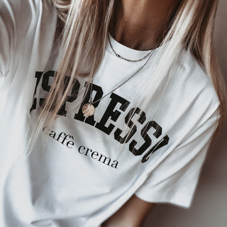 ESPRESSO white tee *boyfriend fit* *NEW*