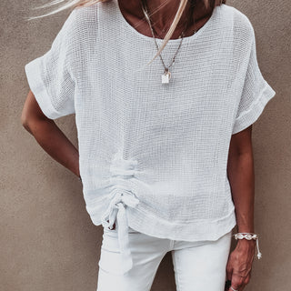 Lilly WHITE blouse with rouche tie *NEW*