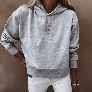 Cora Light heather grey college hoody *NEW*