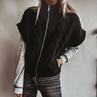 Black Charlston quilted bomber *NEW*