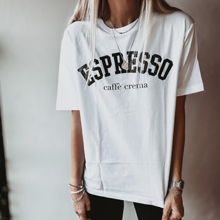 ESPRESSO white tee *boyfriend fit* *NEW*