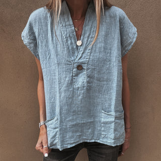 Blue Susannah linen blouse *NEW*