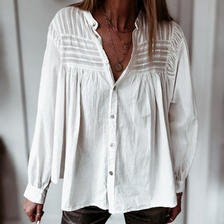 Cream Pennie pleated blouse *NEW*
