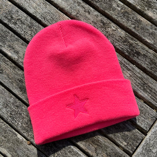 Neon pink STAR beanie *NEW*