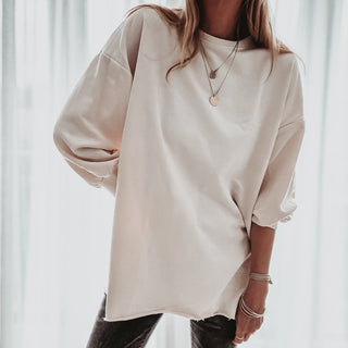 BEIGE Super slouchy boyfriend sweatshirt *NEW*