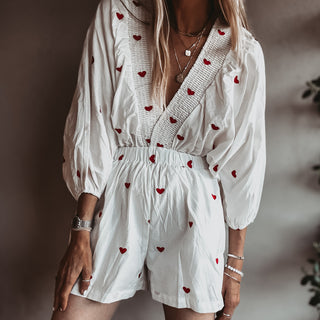 Heart Vintage white playsuit *NEW*