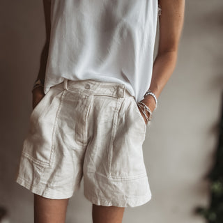 Cargo linen shorts CREAM *NEW*