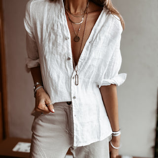Madison linen white blouse *NEW*