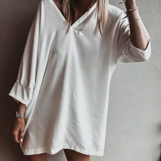 Ithaca VINTAGE WHITE V neck tunic