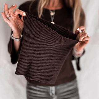 Detachable BROWN roll neck jumper *NEW*