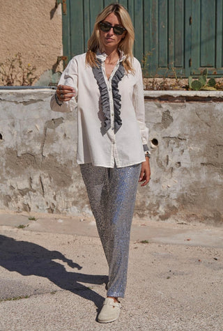 SILVER Sequin joggers