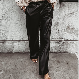 Faux leather wide leg joggers *NEW*