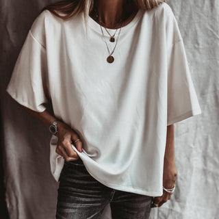 Slouchy Cream sweat tee  *NEW*