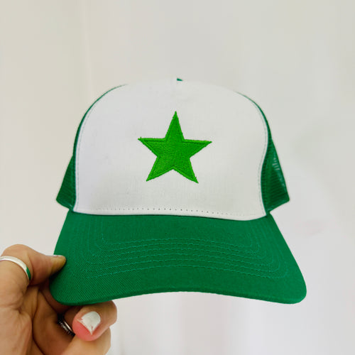 GREEN / WHITE STAR baseball cap *NEW*