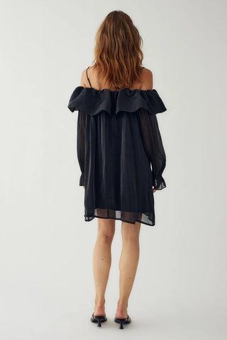 Black Miya ruffle sheer dress *NEW*