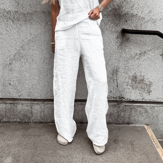 White SULTAN LINEN ULTIMATE joggers *NEW*