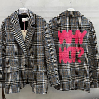 Neon WHY NOT check blazer *NEW*