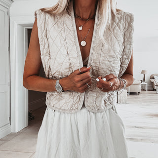 Caleb beige quilted gilet *NEW*