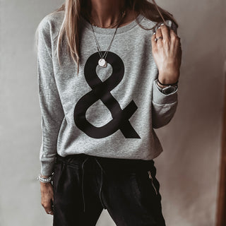 GREY Ampersand sweatshirt *relaxed style* NEW