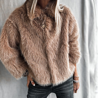Light camel Faux fur jacket *NEW*