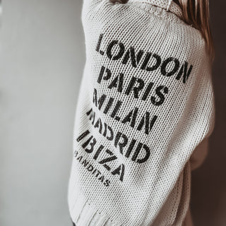 Cream / black Cities Cardigan *NEW*
