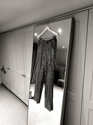 SILVER Sequin joggers