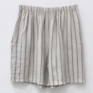 Slouchy pinstripe linen shorts SAND *NEW*