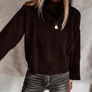 Detachable BROWN roll neck jumper *NEW*