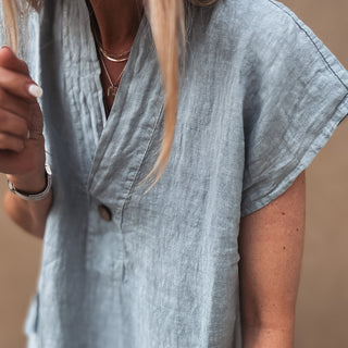 Blue Susannah linen blouse *NEW*