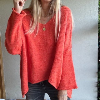 Milano ORANGE V NECK jumper *NEW*