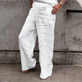 White SULTAN LINEN ULTIMATE joggers *NEW*
