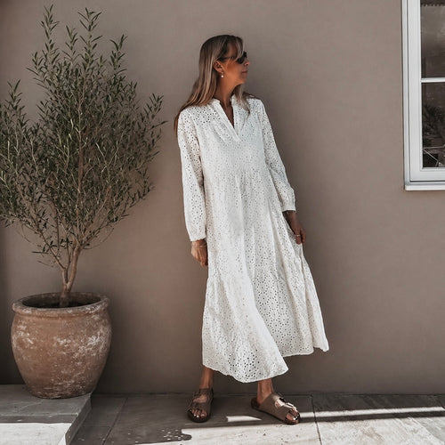 Broderie Anglaise vintage white dress
