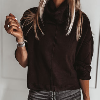 Detachable BROWN roll neck jumper *NEW*