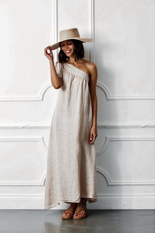 CREAM Sicily linen off shoulder dress *NEW*