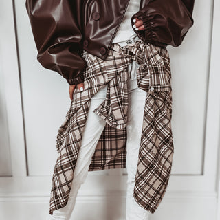 Brown Boyfriend check shirt *NEW*