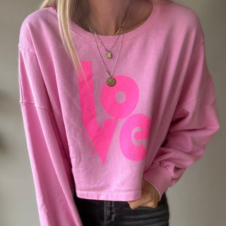Neon pink LOVE sweatshirt *NEW*