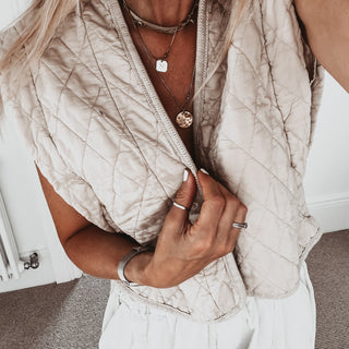 Caleb beige quilted gilet *NEW*