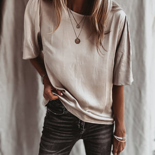 Grafton beige satin blouse *NEW*