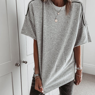 Grey short sleeved sweatshirt with stripes *NEW*