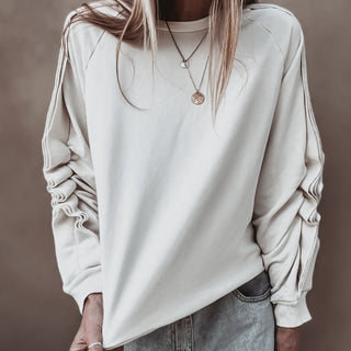 Vintage white ruffle sleeve sweatshirt *NEW*