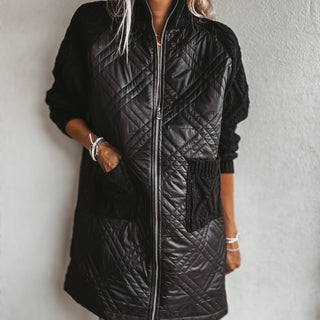 Tabitha quilted BLACK long jacket
