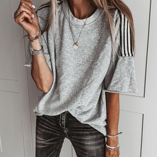 Grey short sleeved sweatshirt with stripes *NEW*